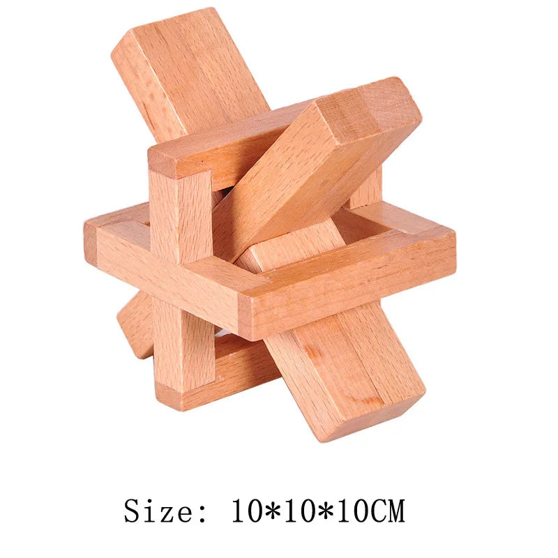 Wooden Luban Lock Unlock Interlock Game Brain Teaser Puzzle Inteligencia Rompecabezas 3D De Madera Montessori Educational Toys