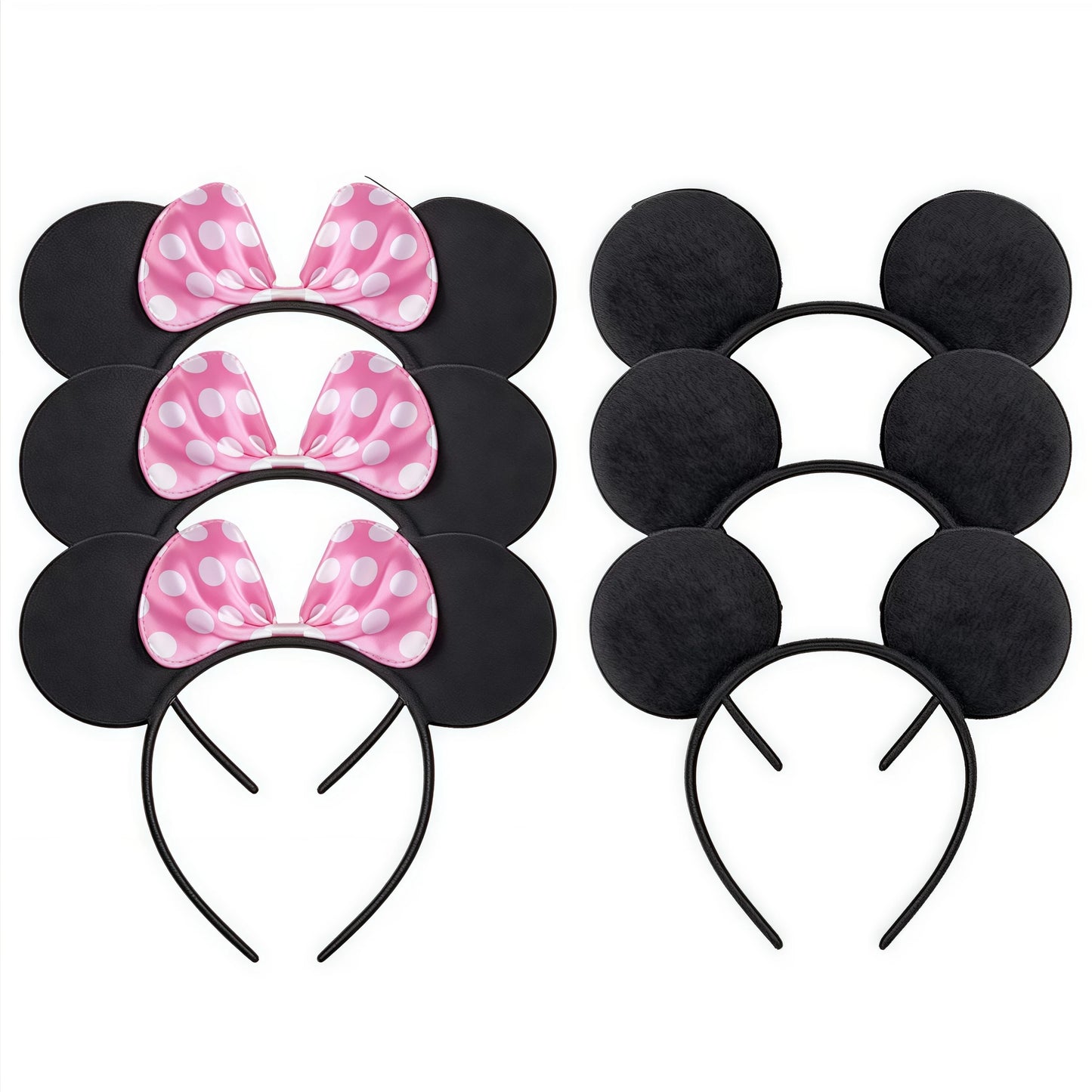 Mickey Ear Headband Hair Ornament Minnie Mickey Mouse Bow Headband Princess Hair Accessory Girls Birthday Party Gift Supplies