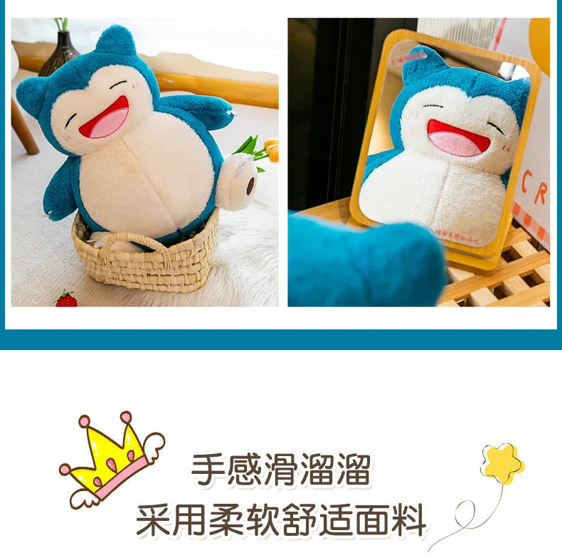 35cm Pokemon Snorlax Plush Toy Cute Sleeping Stuffed Animal Soft Kawaii Anime Doll Big Belly Hugging Pillow Christmas Gift Kids