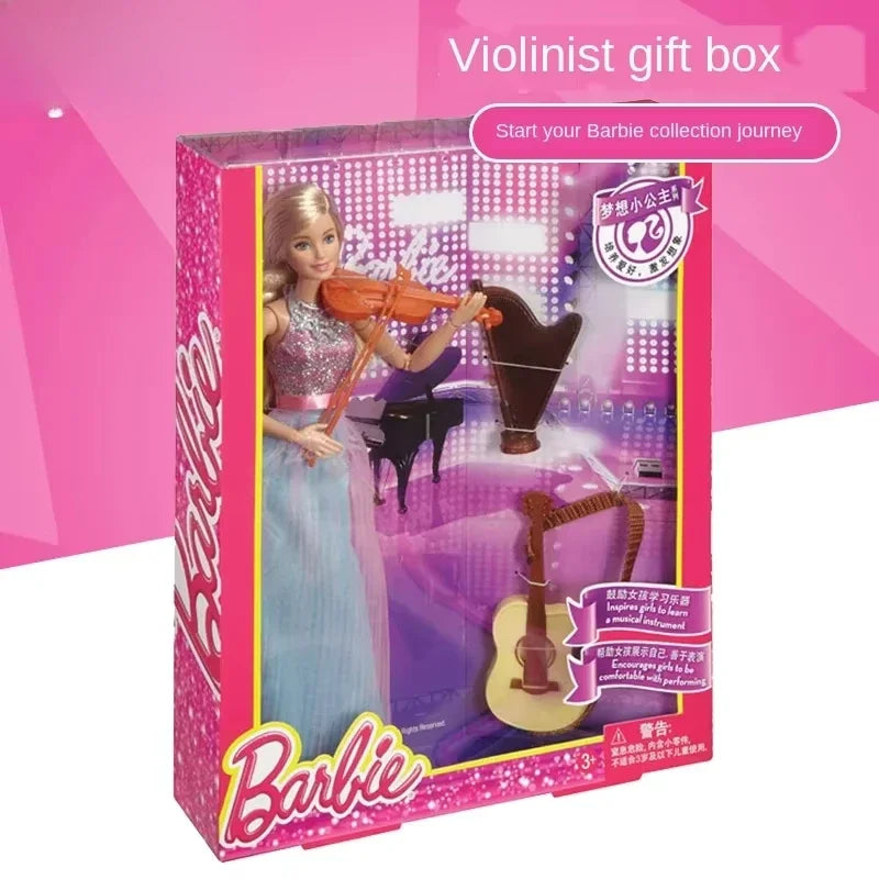Genuine Barbie Fashionista Dolls Violin set Wedding dress Princess Toys for Girls Assortment Bonecas Barbie Doll Birthday Gifts