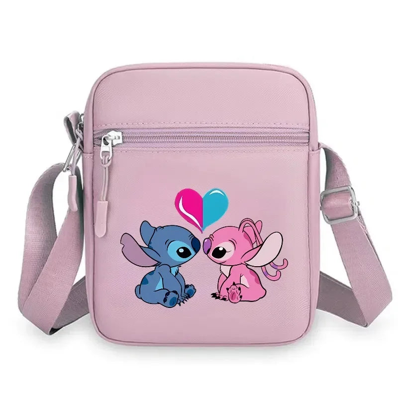 2026 Disney Latest Hot Selling Stitch Printed Boys and Girls Colorful Small Square Bag Casual Fashion Cute Women's Shoulder Bag
