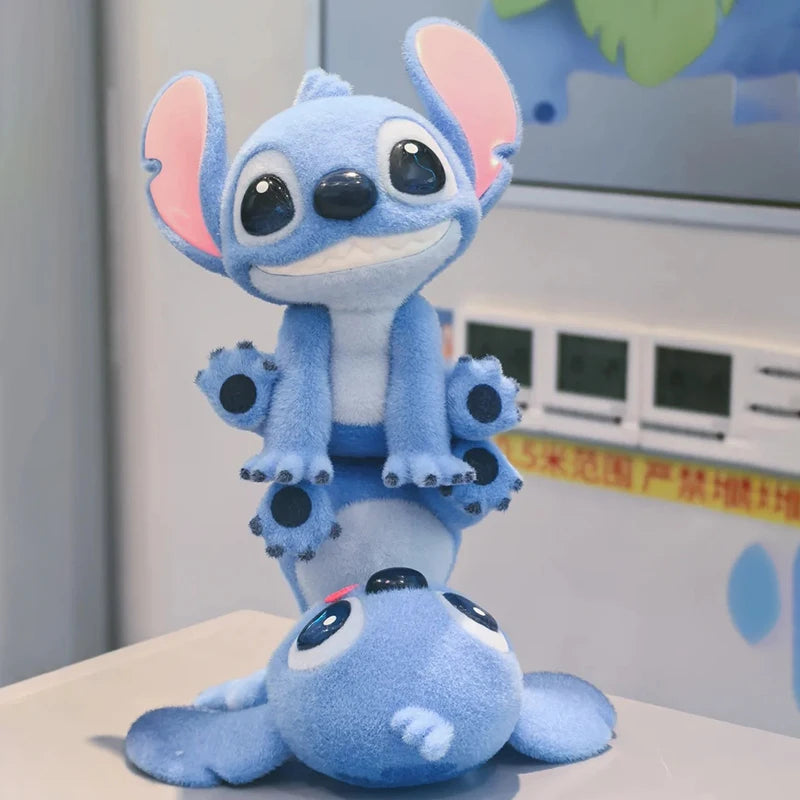 New Toptoy Disney Stitch Energetic Yoga Random Blind Box Series Flocked Figurine Cute Anime Peripheral Doll Collectible Gifts