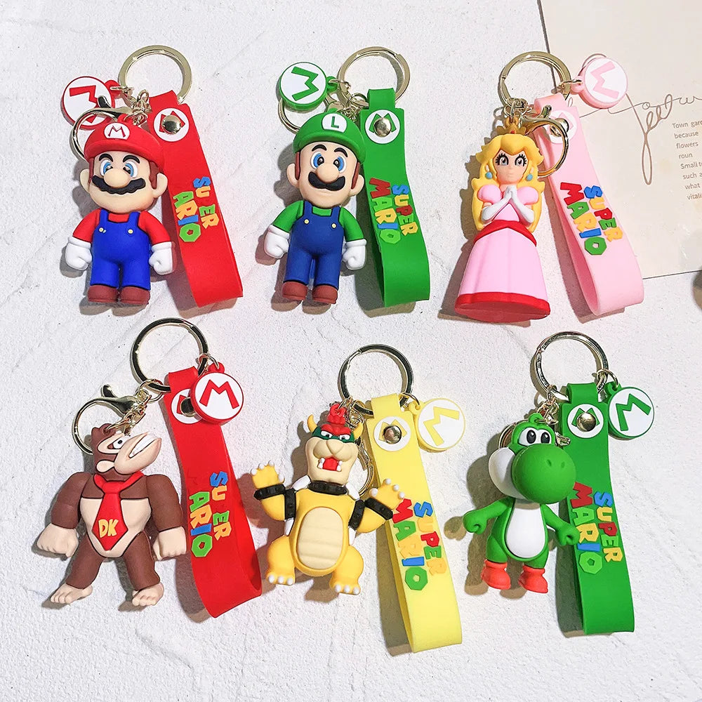 Super Mariod Keychain Mariod Bros Luigi Toad Yoshi Bowser Action Figure Model PVC Cartoon Bag Doll Toys Gift Y2k Fashion