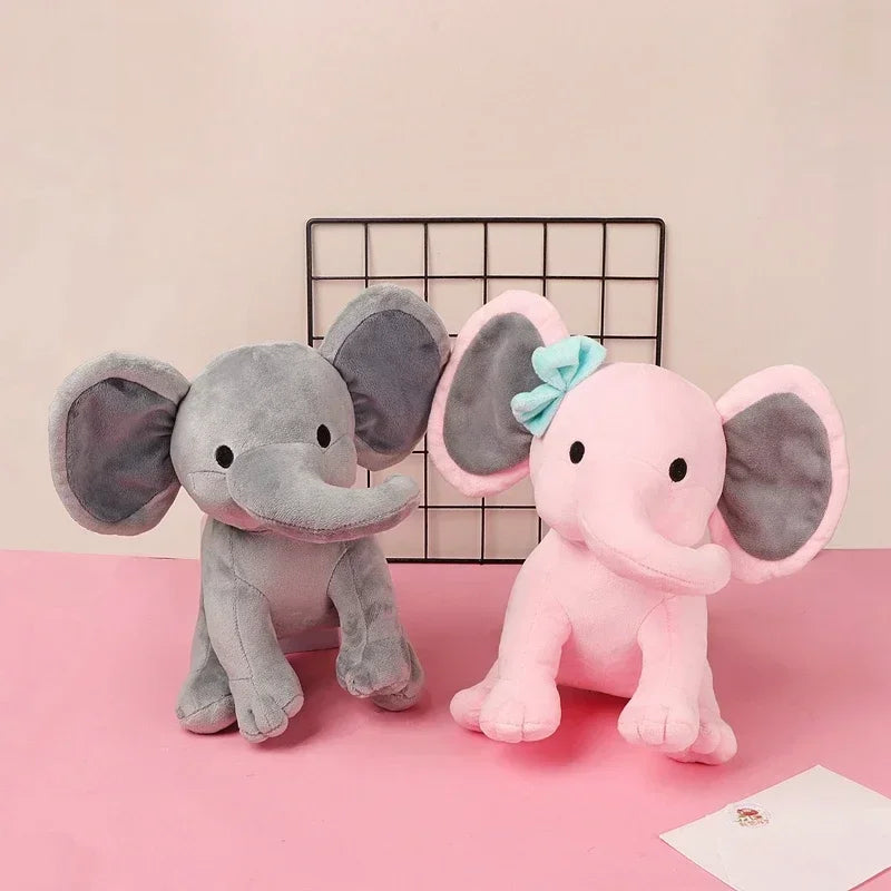 25cm Gray Elephant Stuffed Plush Toys Kawaii Animals Soft Sleeping Stuffed Pillow Doll Plushie for Baby Room Decorative Gifts
