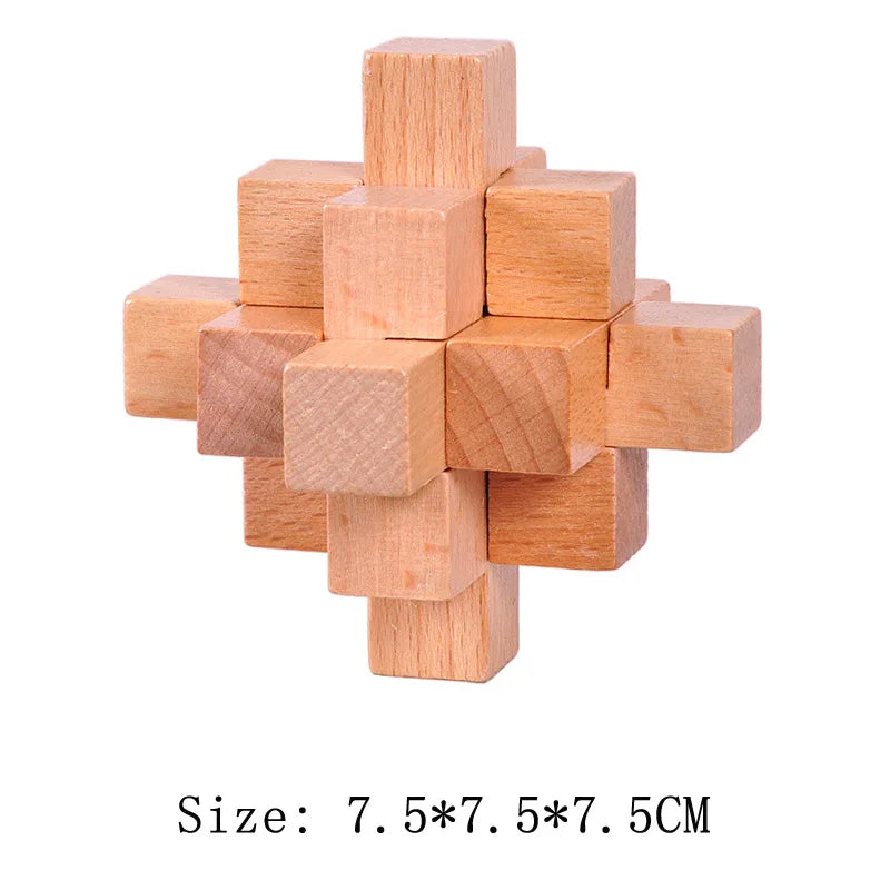 Wooden Luban Lock Unlock Interlock Game Brain Teaser Puzzle Inteligencia Rompecabezas 3D De Madera Montessori Educational Toys