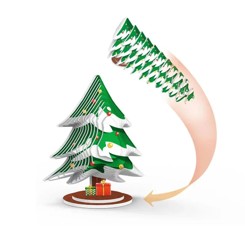3D Merry Christmas Puzzle Children's Paper Christmas DIY Advanced Puzzle Enlightenment Kindergarten Toy Educational Toys