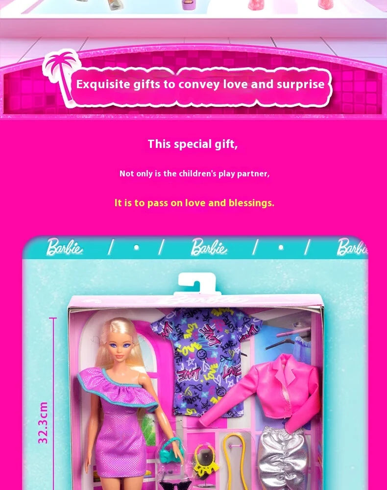 Authentic Barbie Doll with Odile Face Mold Toy Princess Charm Box Set for Girls Imaginary Play Birthday Gift Doll Figure