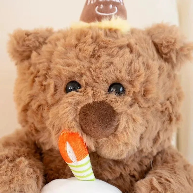 Cake Bear Teddy Bear Plush Toy Stuffed Animal Doll for Girls Valentine's Day Birthday Gift