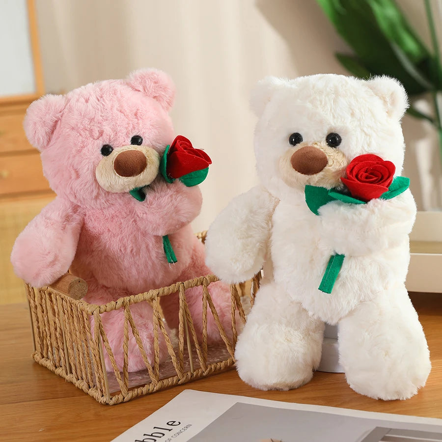 Rose Teddy Bear, Heart-Shaped Bear Doll