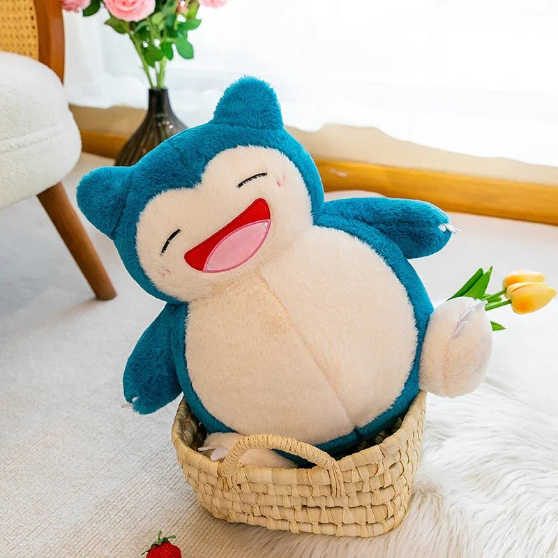 35cm Pokemon Snorlax Plush Toy Cute Sleeping Stuffed Animal Soft Kawaii Anime Doll Big Belly Hugging Pillow Christmas Gift Kids