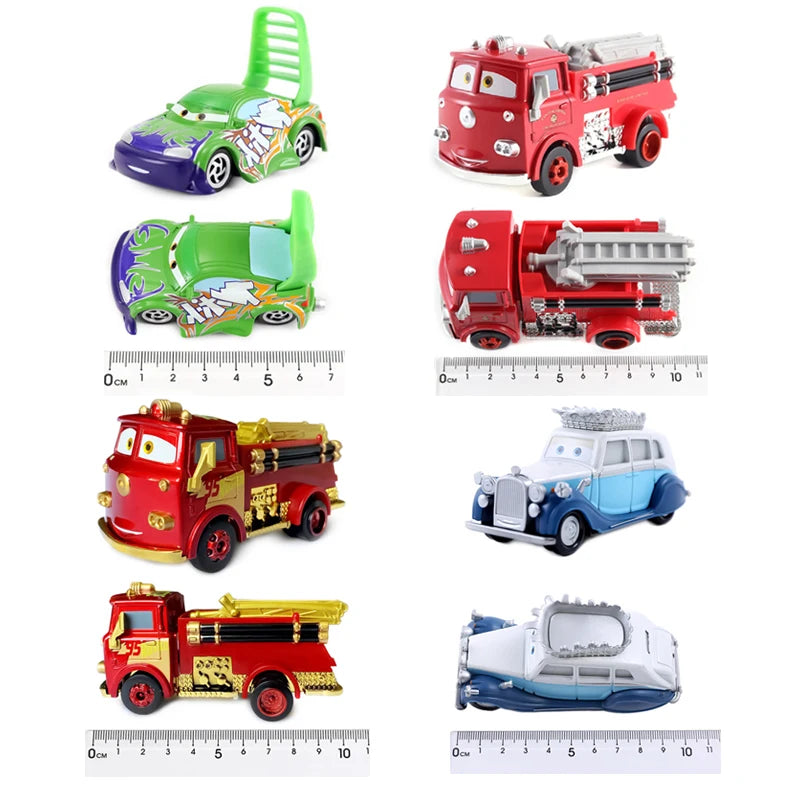 Disney Pixar Car Lightning McQueen mini Dr. Damage Arvy Mater Sarge Sherlff Luigi Alloy Diecast Car Toy Children's Birthday Gift