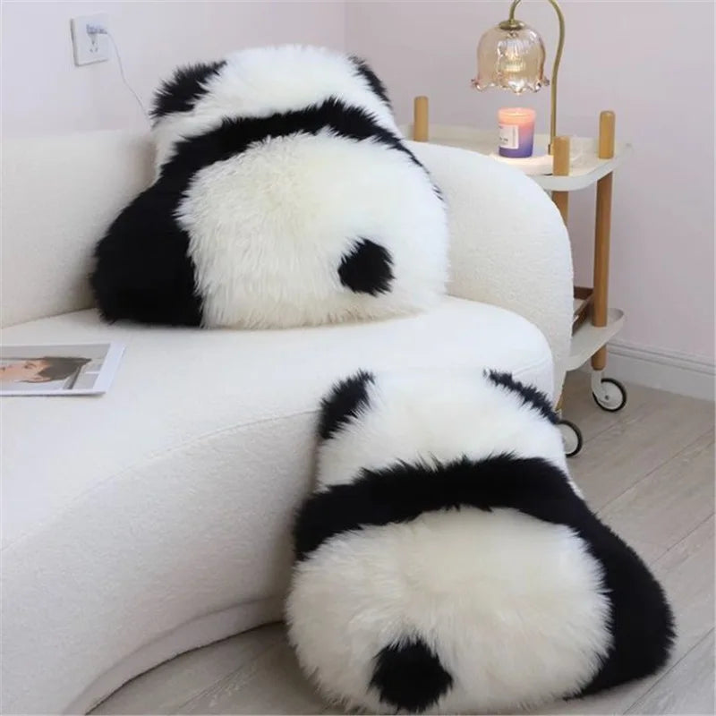 Cute Panda Plush Seat Cushion Doll Long Soft Plush Pillow for Sofa