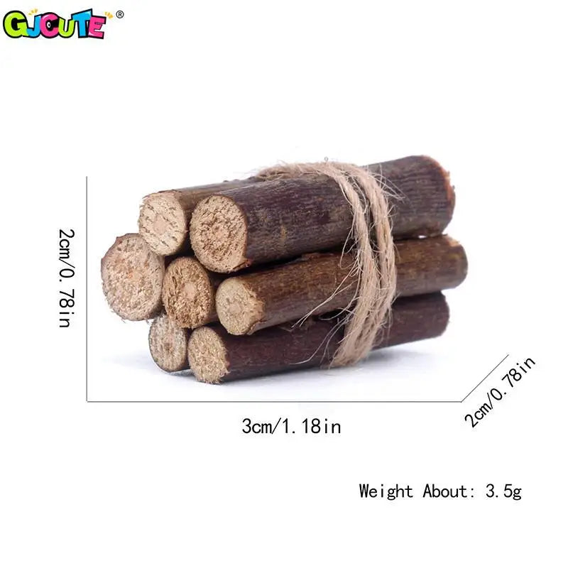 1Pc or 3 Bundles/Set Dollhouse Miniature Bonfire Firewood Model Living Scene Decor Kids Pretend Play Toy Doll House Accessories