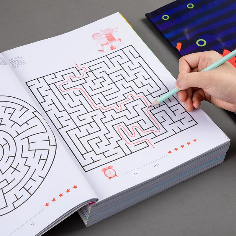 Enhancing Brain Maze Training Book - Attraction Concentration Puzzle for Adolescents Children Maze Game Book Student