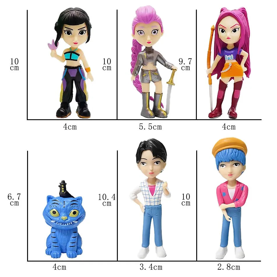 High Quality Kpop Devil Hunter Rumi Zoe Mira anime polyvinyl chloride character collection desktop trinkets Childrens