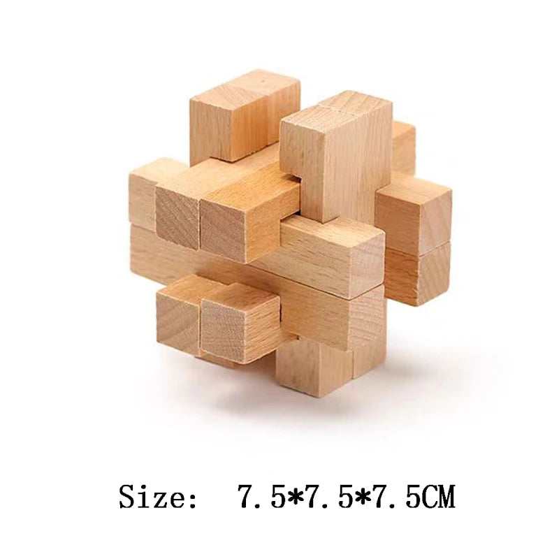 Wooden Luban Lock Unlock Interlock Game Brain Teaser Puzzle Inteligencia Rompecabezas 3D De Madera Montessori Educational Toys