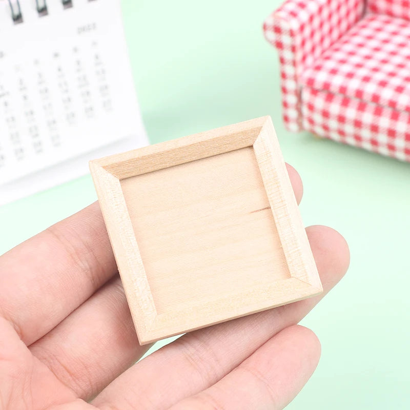 1:12 Dollhouse Miniature Photo Frame With Rear Cover Simulation Furniture Model Living Scene Decor Toy Doll House Accessories