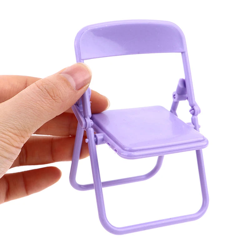 1Pc Mini Chair 1:12 Dollhouse Miniature Chair Plastic Armchair Folding Chair Simulation Furniture Doll House Decor Accessories
