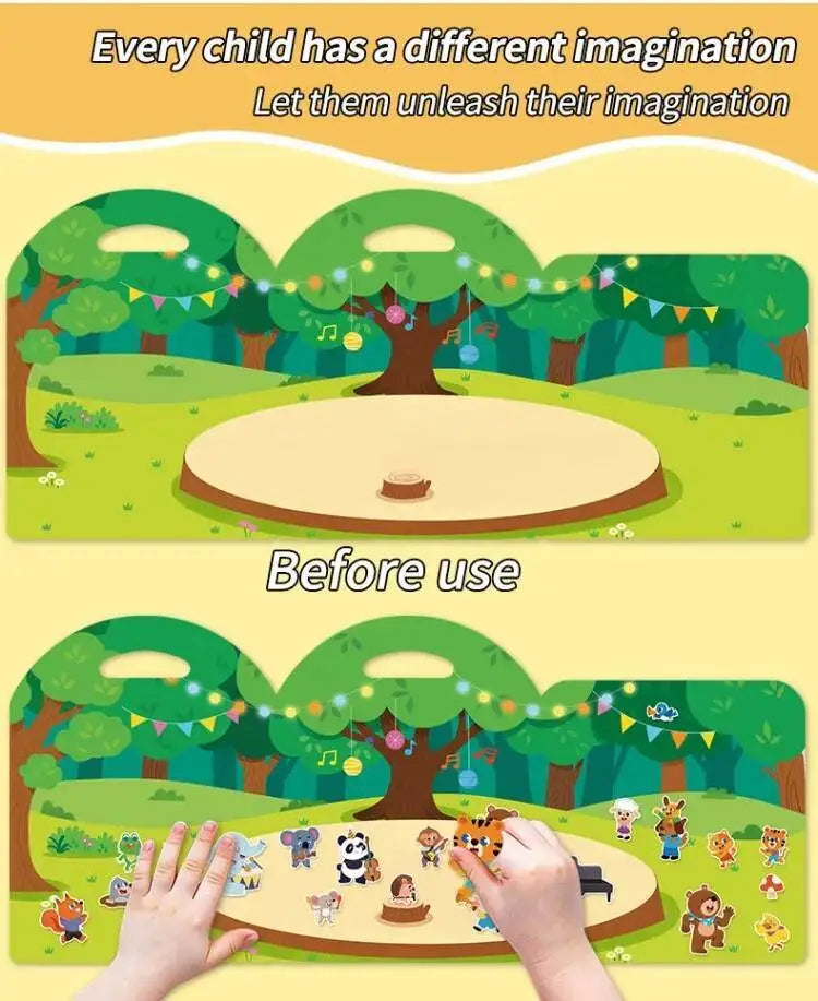 Reusable Sticker Books for Kids Jelly Bubble Scene Stickers DIY Puzzle Game Educational Learning Classic Toys for Children Gift
