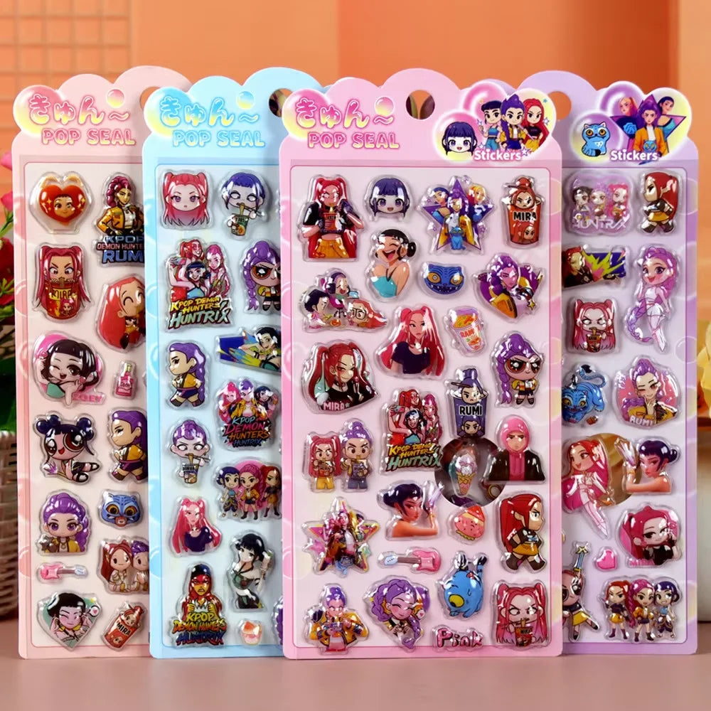 2026 3D Printed Anime Movie Kpop Devil Hunter Girls Derpy Keychains Doll Cute Tiger Action Model Toy Collection Christmas Gifts