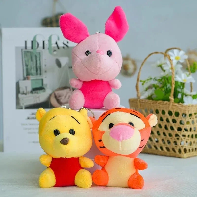 12-20cm Winnie the Pooh Bear Tiger Pig Anime Cute Cartoon Plush Dolls Toys Keychain Pendant Room decoration Kids Birthday Gift