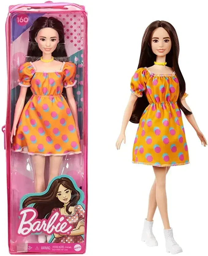Original Barbie Fashionistas Doll 1/6 Black Wavy Blonde Hair Floral Dress Bjd Toys for Girls Clothes Accessories Fashion Trends