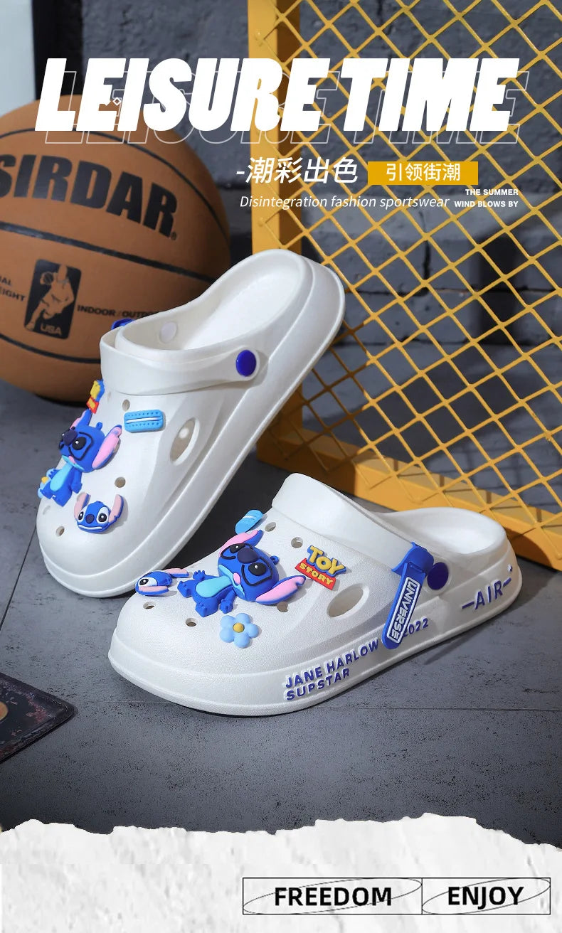 New Cartoon Stitch Series Head Slippers For Couples Are Super Light Anti-Slip And Versatile Casual Shoes For Men And Women Gifts