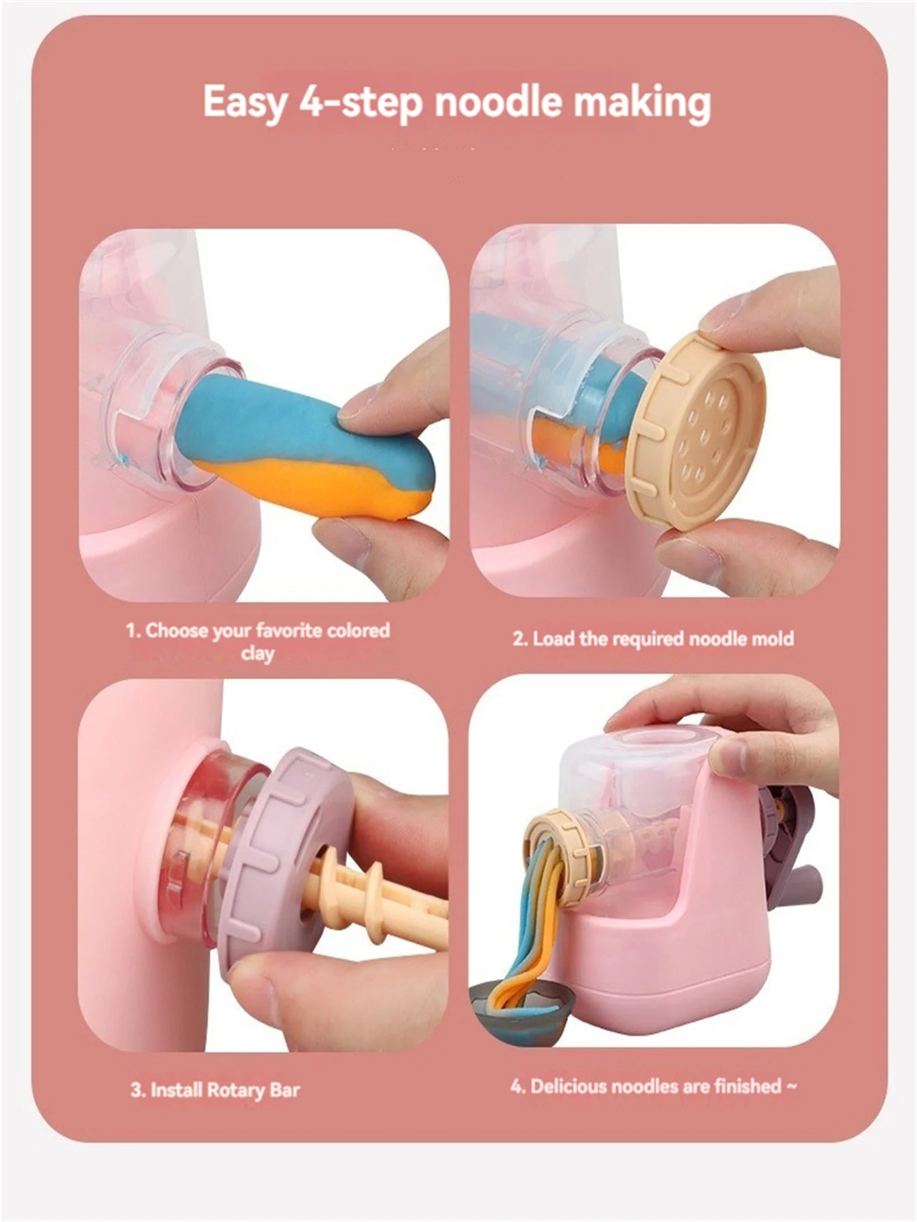 Colorful clay noodle maker, ice cream maker, burger maker, multifunctional puzzle toy set, suitable for boys and girls aged 3-12
