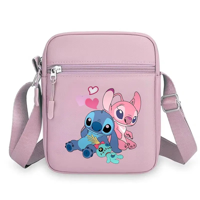 2026 Disney Latest Hot Selling Stitch Printed Boys and Girls Colorful Small Square Bag Casual Fashion Cute Women's Shoulder Bag