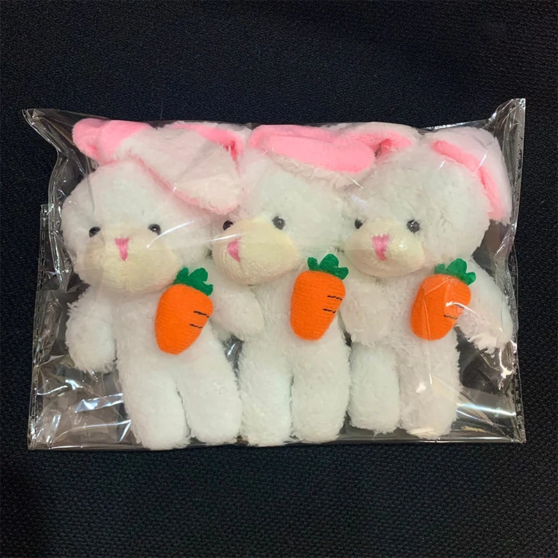3pc/set 13cm Teddy Bear Plush Doll Animal Bear Stuffed Toy Keychain Cute Cartoon Rabbit Plush Key Ring Bag Pendant Children Gift