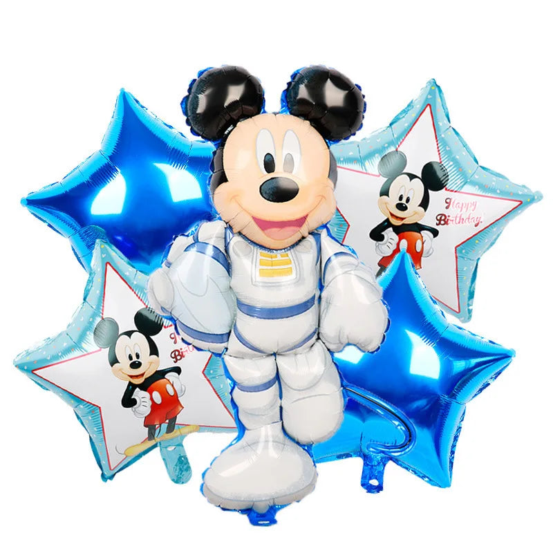 Mickey Mouse Birthday Party Decoration Blue Mickey Tableware Cups Plates Balloons Backdrop Pannents Gift Bag Kids Party Supplies