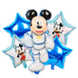 Mickey Mouse Birthday Party Decoration Blue Mickey Tableware Cups Plates Balloons Backdrop Pannents Gift Bag Kids Party Supplies