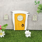 1set Dollhouse Miniature Wooden Elf Door Fairy Gnome Window Door Model Doorknob Doll House Garden Decoration Toy Accessories