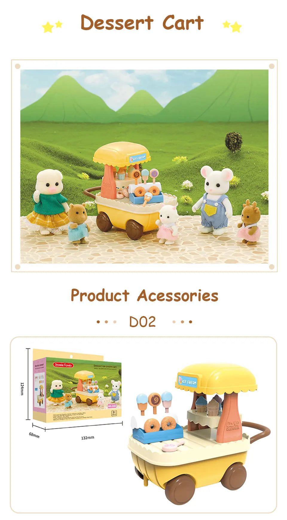 Forest Family Doll 1:12 Dollhouse Kitchen Accessories Mini Model Reindeer Animal Miniature Furniture Pretend Play For Girl Gifts