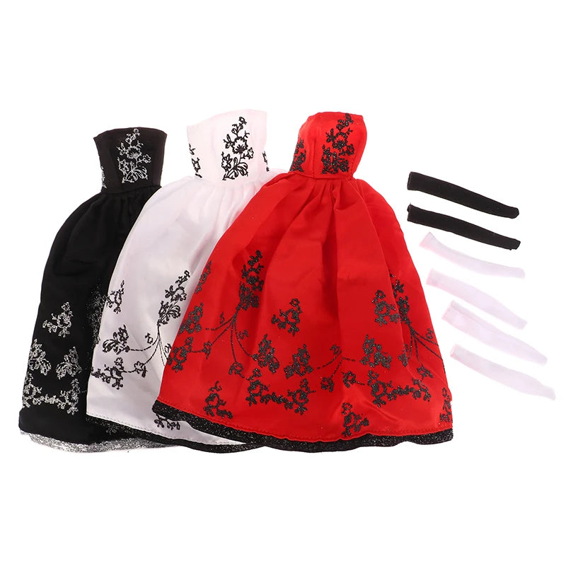 Doll Clothes Princess Dress Banquet Party Beautiful Dress Embroidery Tulle Dress For 11inch Doll