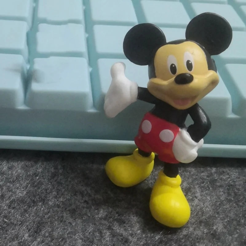 7cm Disney Anime Mickey Mouse Figurine 3D Three-Dimensional Desktop Decora Mickey Ornaments PVC Doll Children's Day Toys Gifts