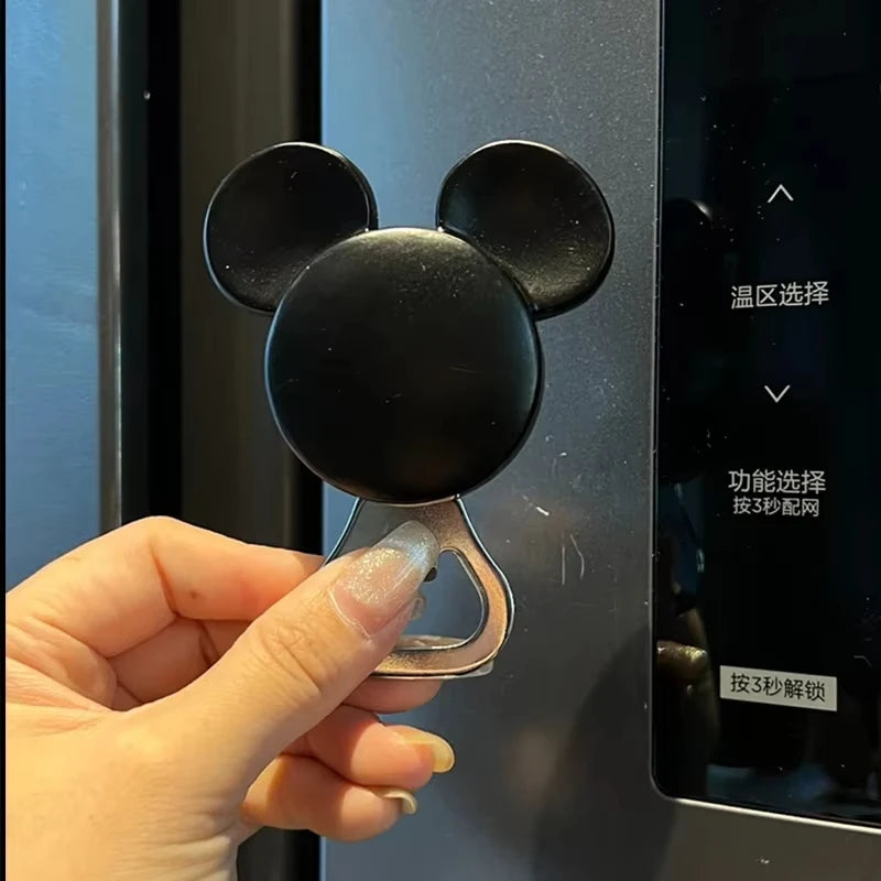Mickey Mouse Fridge Magnet Bottle Opener Strong Hold for Beer Wine Cans Cool Home Bar Accessory Kawaii Decor