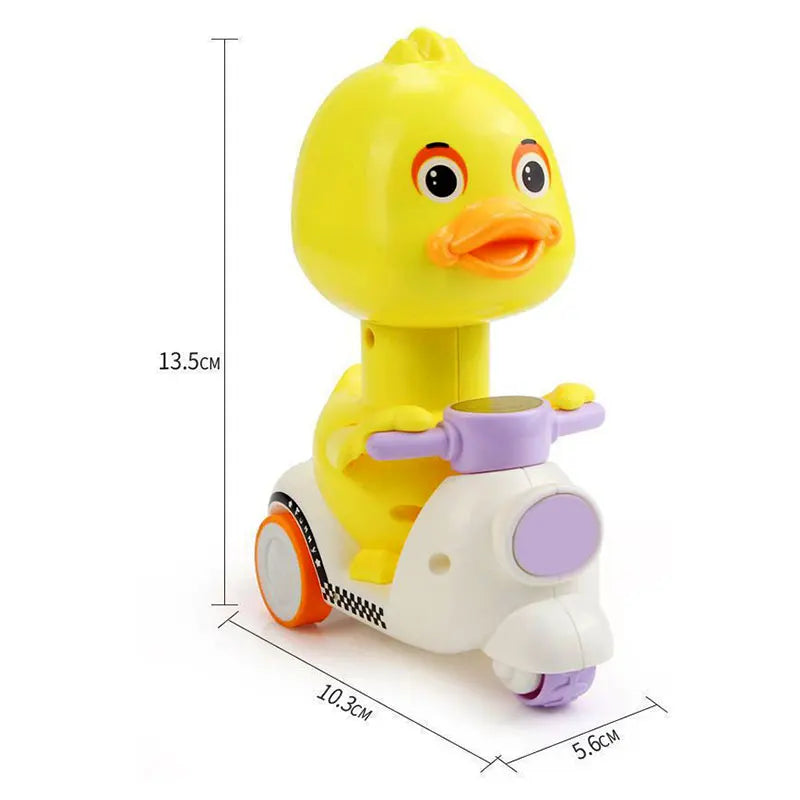 Cute Stunt Press Yellow Duck Walk Toy (No Battery)