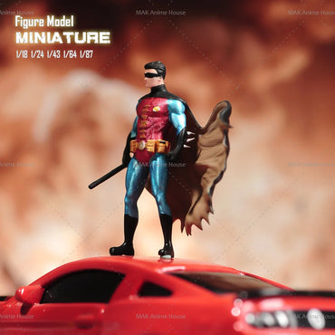 Miniatures 1/18 1/24 1/64 1/43 1/87 Sunglasses Cloak Male Hero Comic Figure Doll Unpainted Model Home Decoration Scene Car Toys