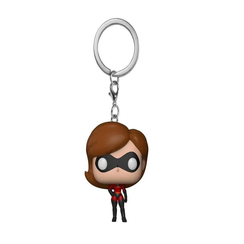 Disney Pixar Pocket Keychain The Incredibles ELASTIGIRL WRECK-IT RALPH MOANA MAUI Figure Model Toys for Children Christmas Gifts