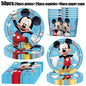 Mickey Mouse Birthday Party Decoration Blue Mickey Tableware Cups Plates Balloons Backdrop Pannents Gift Bag Kids Party Supplies