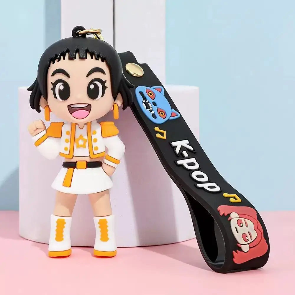 2026 Anime Movie Kpop Demon Hunters Girls Derpy Keychains 3D Stereo Doll Cute Tiger Action Model Toy Collection Gifts
