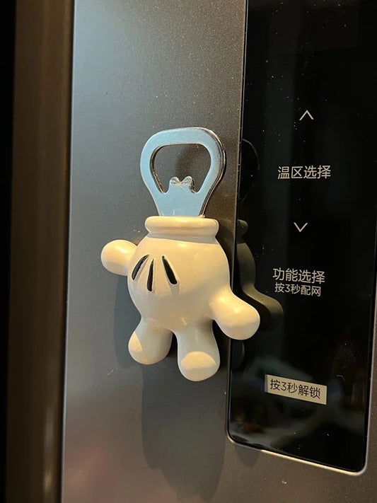 Mickey Mouse Fridge Magnet Bottle Opener Strong Hold for Beer Wine Cans Cool Home Bar Accessory Kawaii Decor
