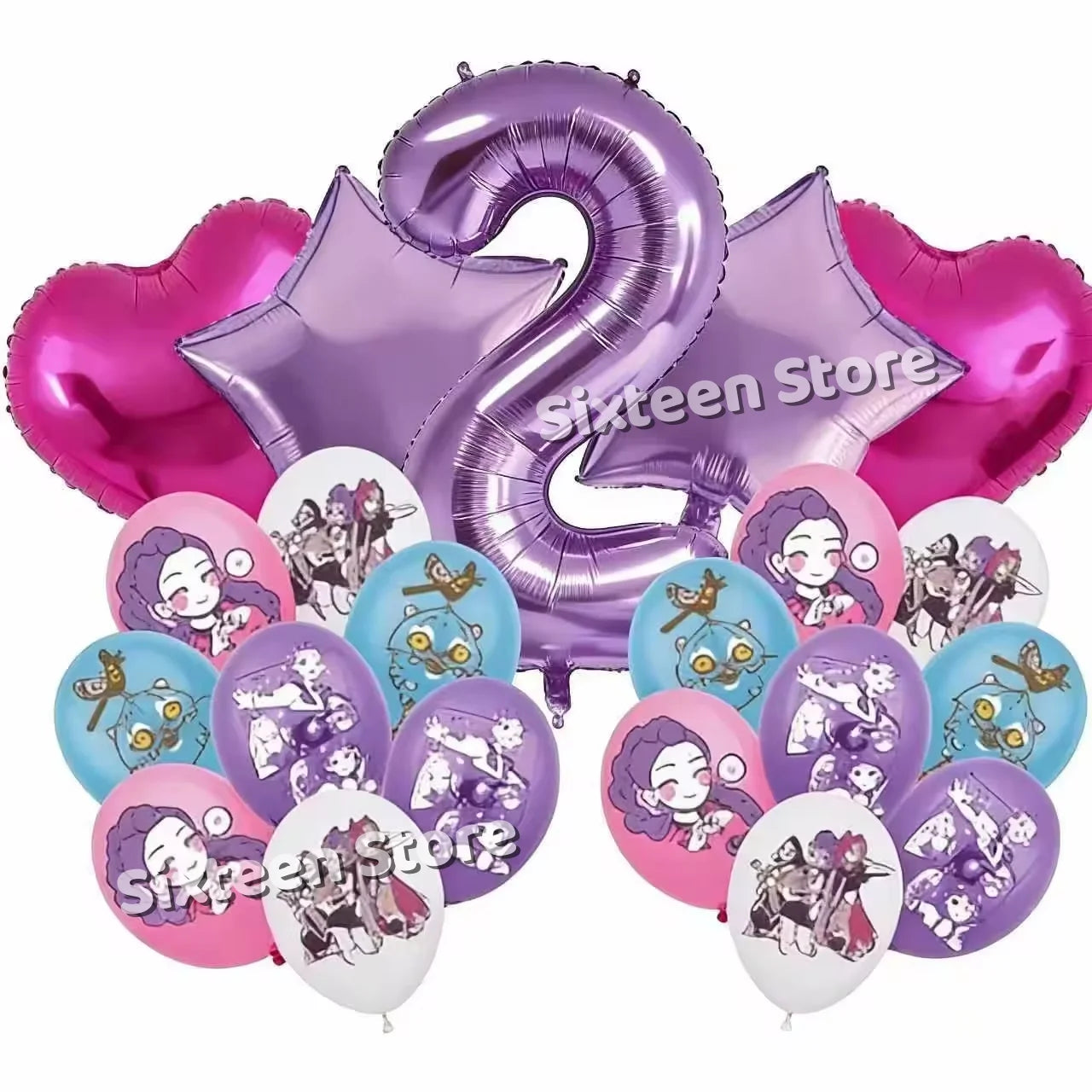 Demones Hunt Cartoon Anime Party Supplies Cutlery Set with Warrior Banner Plate Cake Topper K--Pop Cup for Birthday Party supply