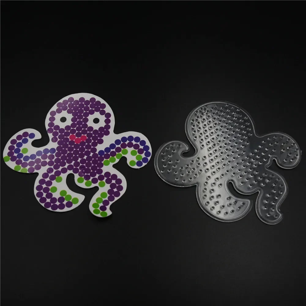 5mm Hama Beads Template with Color Paper Plastic Stencil Jigsaw Perler Puzzles Pixel Beads Diy Transparent Shape Puzzle Pegboard