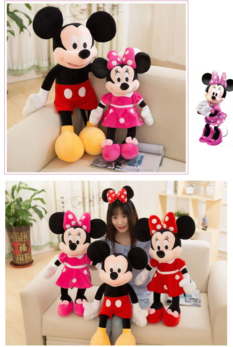 30-35cm Disney Mickey Mouse Plush Toys Kawaii Anime Mickey Minnie Stuffed Plush Models Decoration Dolls for Kids Birthday Gift