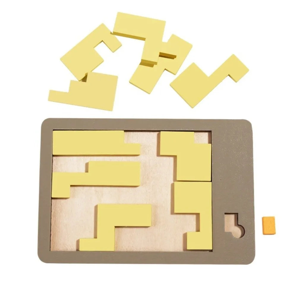 Irregular Shape Triangle Puzzle Colorful Logic Training Wooden Block Puzzle Montessori Three-Dimensional Brain Teaser Game