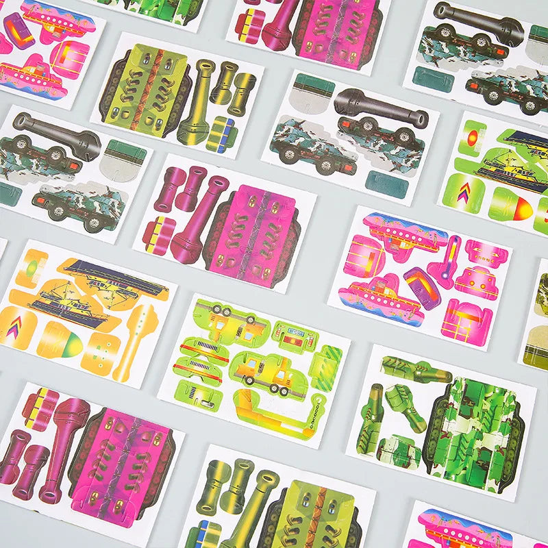 Simulated Tank Car 3D Paper Jigsaw Puzzles Toys Mini Foam Building Block Assemble Model Crafts Kids Boys Classroom Rewards Gifts