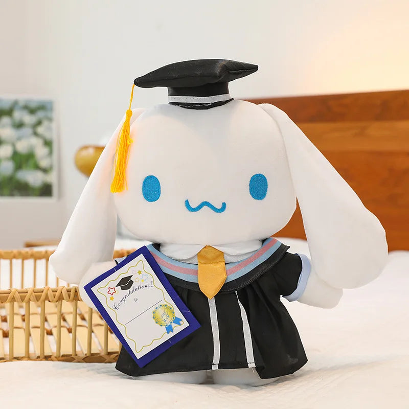 25cm Sanrio Anime Plush Doll Cinnamoroll My Melody Kuromi Hello Kitty Kawaii Soft Stuffed Graduation Gifts