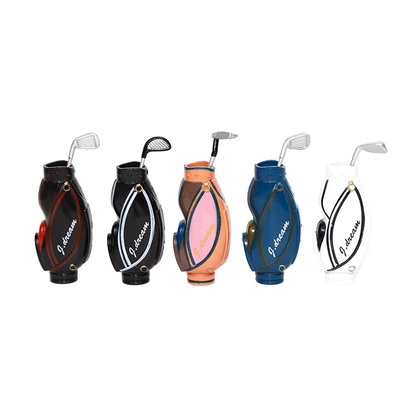 1/12 Dollhouse Miniature Accessories Mini Golf Clubs with Bag Model for Doll House Decoration ob11